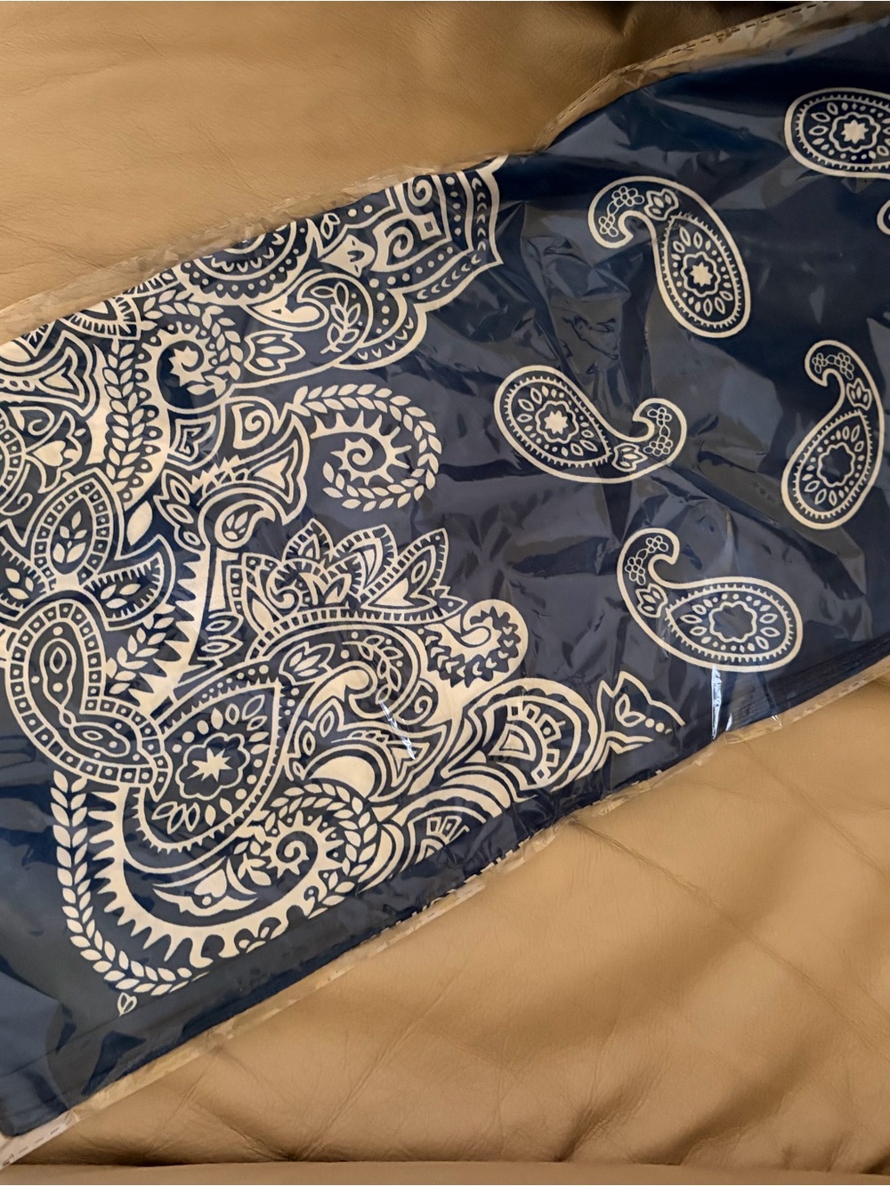 Navy Blue Paisley silk handkerchief unopened brand new